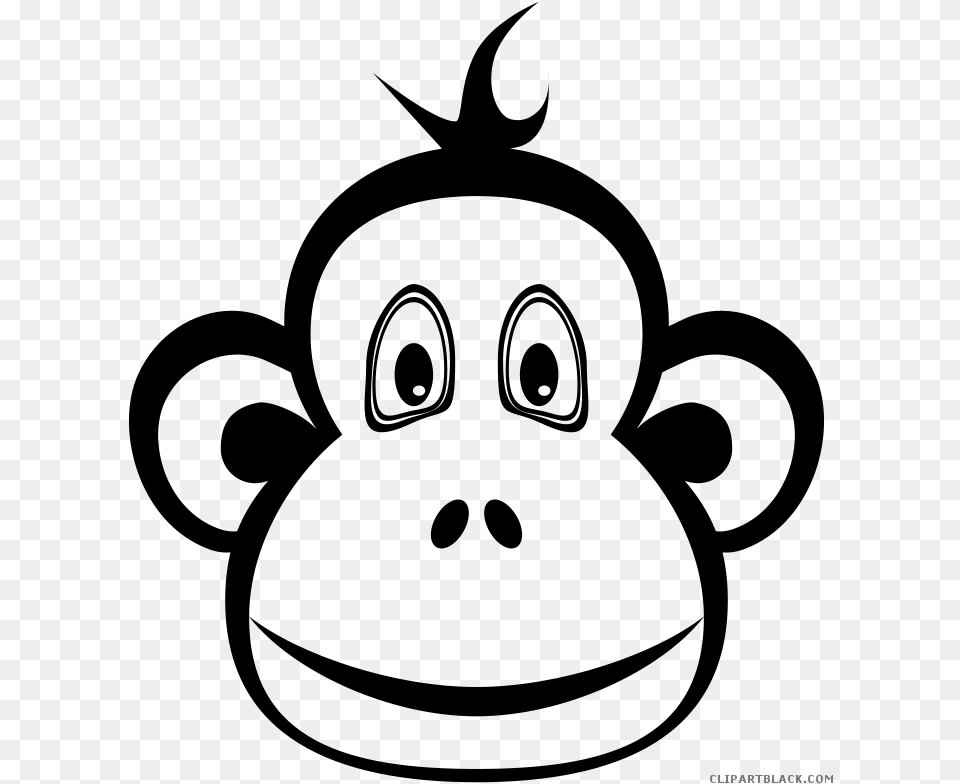 Monkey Clipart Black And White, Gray Free Png Download