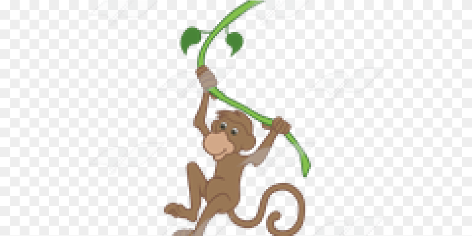 Monkey Clipart Vine Brown Woolly Monkey, Person, Face, Head, Animal Png Image