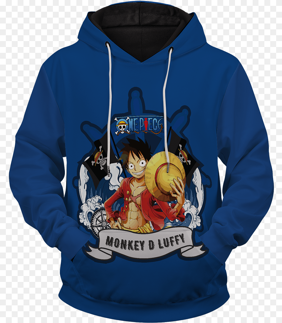 Monkey D Luffy Unisex Pullover Hoodie Hoodie, Clothing, Knitwear, Sweater, Sweatshirt Png