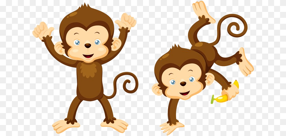 Monkey Down Hanging Clipart Panda Images Vector Chango, Baby, Person, Face, Head Free Png