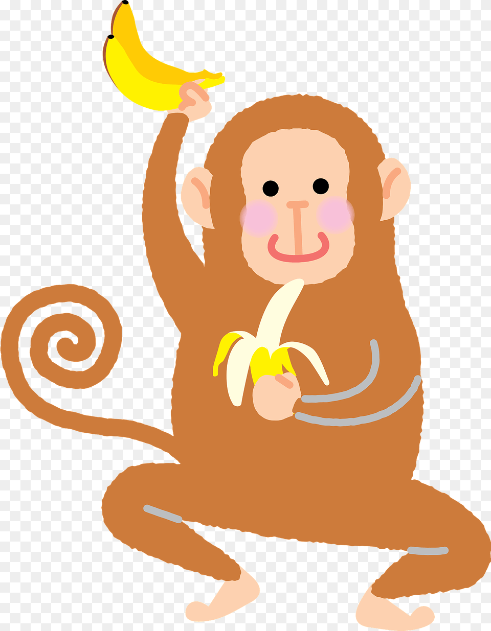 Monkey Eating A Banana Clipart, Food, Fruit, Plant, Produce Png