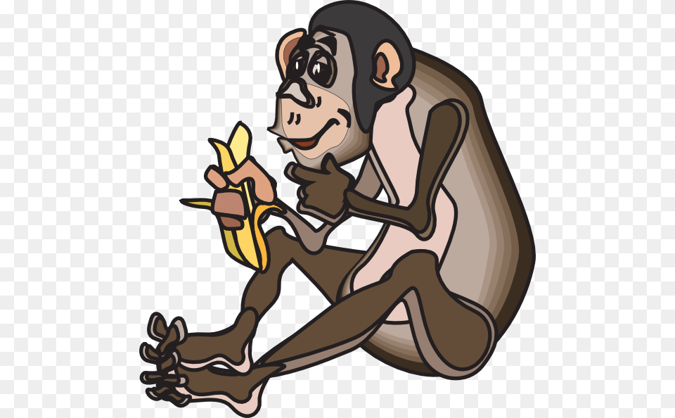 Monkey Eating Banana, Produce, Plant, Food, Fruit Png Image