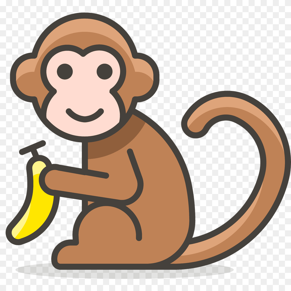 Monkey Emoji Clipart, Banana, Produce, Food, Fruit Png Image