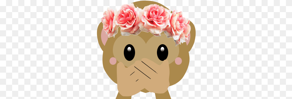 Monkey Emoji With Flower Crown Graphic Freeuse Monkey Flower Crown Emoji, Plant, Flower Arrangement, Flower Bouquet, Accessories Free Png Download
