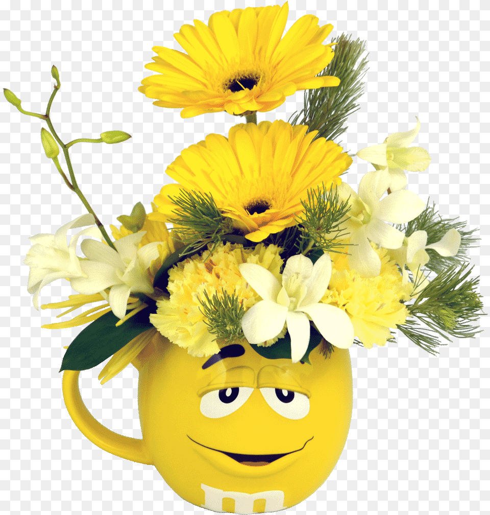 Monkey Emoji With Flower Crown Yellow 3d Mu0026m Flower Flowers, Plant, Flower Arrangement, Flower Bouquet, Daisy Free Png
