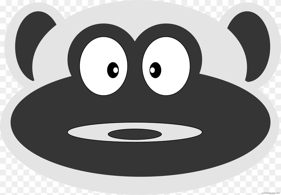 Monkey Face Animal Black White Clipart Images, Stencil, Disk, Dvd, Ammunition Png Image