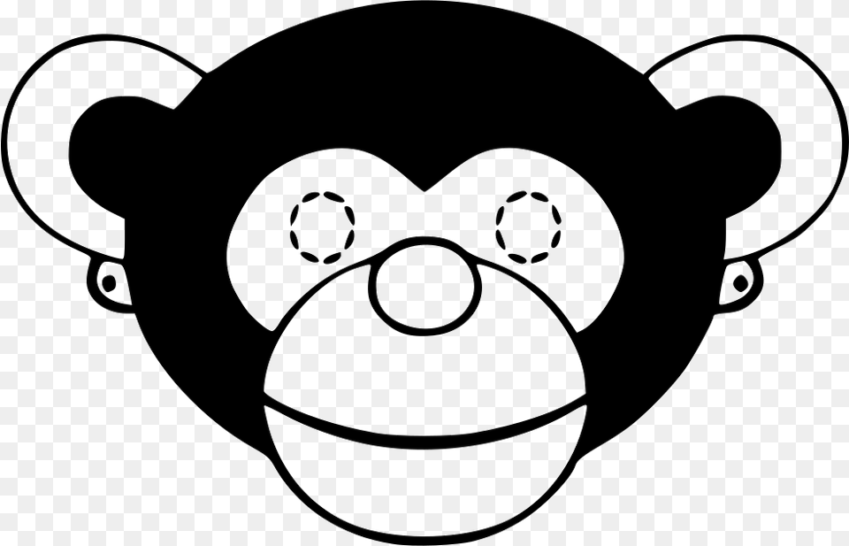 Monkey Face Mask, Stencil, Animal, Ape, Mammal Free Png