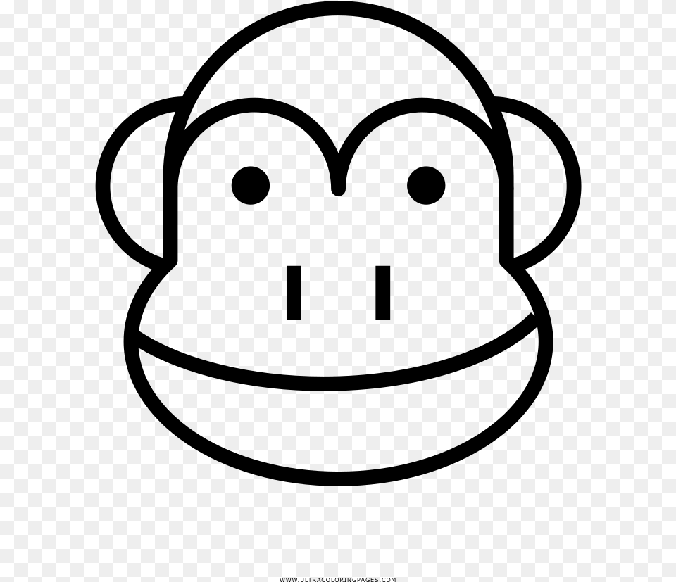 Monkey Face Outline, Gray Png Image