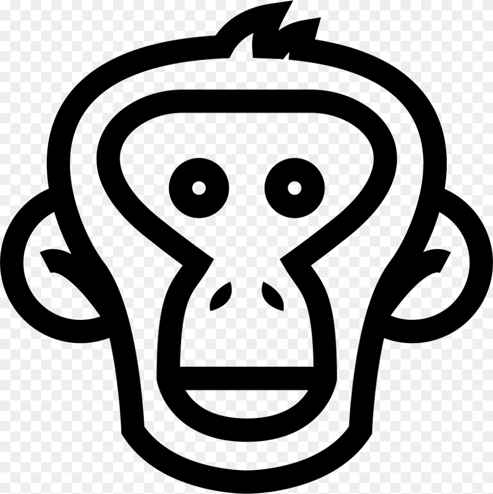 Monkey Face Outline Icon Download, Stencil, Ammunition, Grenade, Weapon Free Png