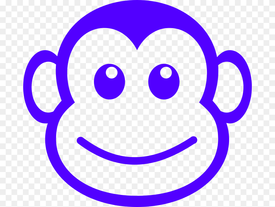 Monkey Face Simple Violet, Head, Person Png