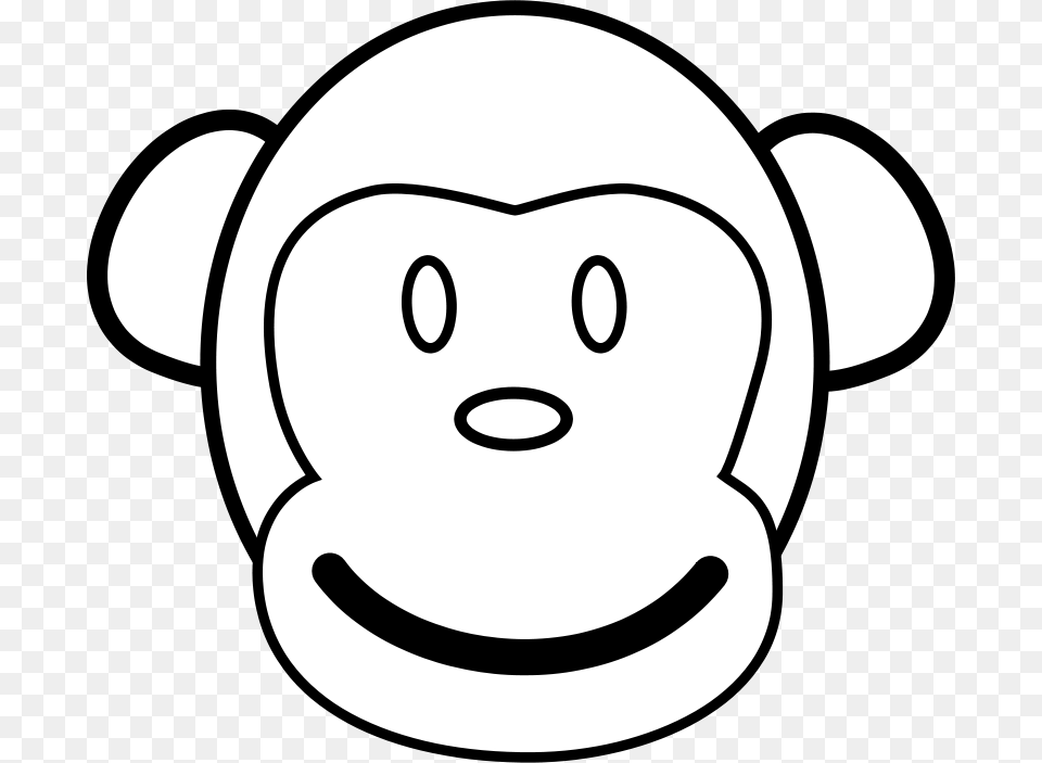 Monkey Face Svg Clip Arts, Stencil, Baby, Person, Head Png
