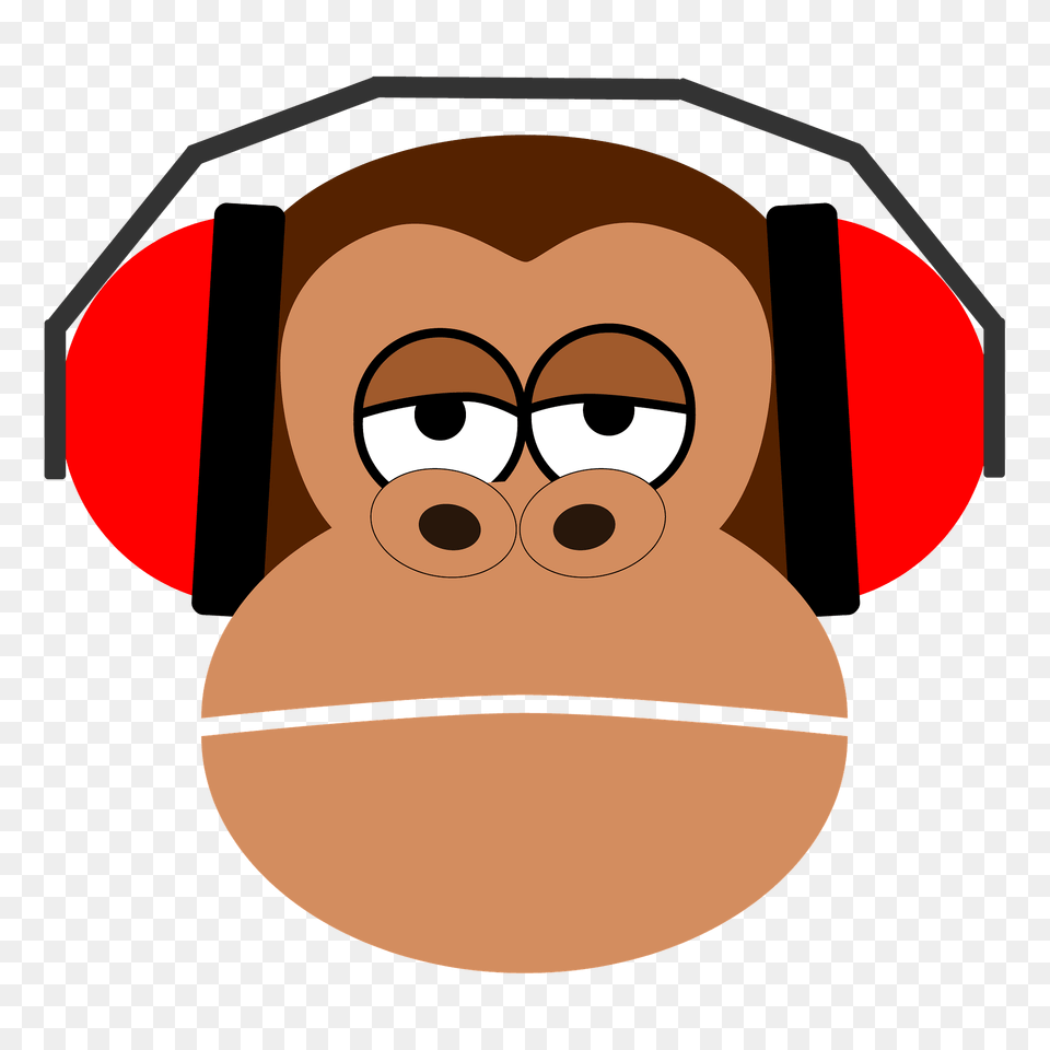 Monkey Face With Headphones Clipart, Baby, Person Png Image