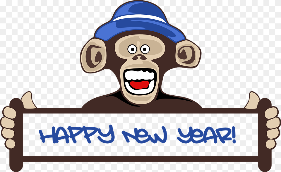 Monkey Funny Monkey New Year Animal Cute Holiday Monkey New Year 2019, Ape, Mammal, Wildlife, Face Png
