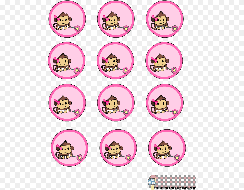 Monkey Girl Baby Shower, Sticker, Person, Purple, Face Free Transparent Png