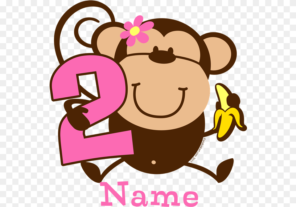 Monkey Girl Happy 1st Birthday Monkey, Text, Symbol, Number, Nature Free Png