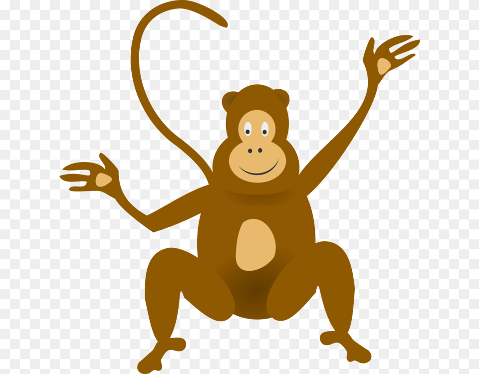 Monkey Gorilla Drawing Cartoon, Animal, Bear, Mammal, Wildlife Png Image