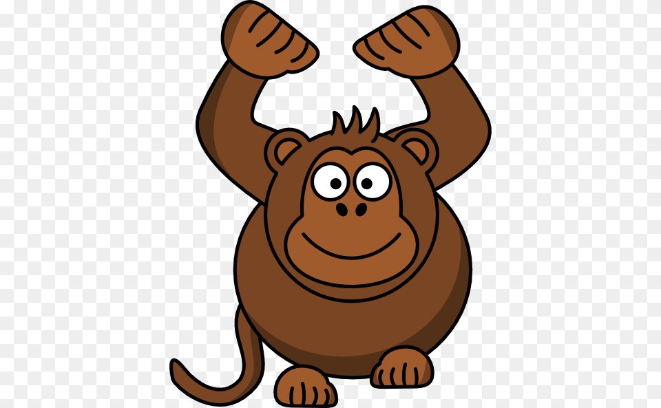 Monkey Hands Up Cartoon, Animal, Mammal, Wildlife, Bear Png