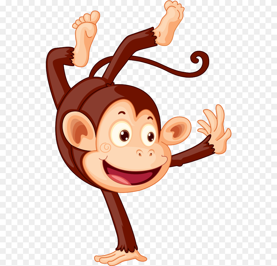 Monkey Handstand, Baby, Person, Cartoon, Face Png Image