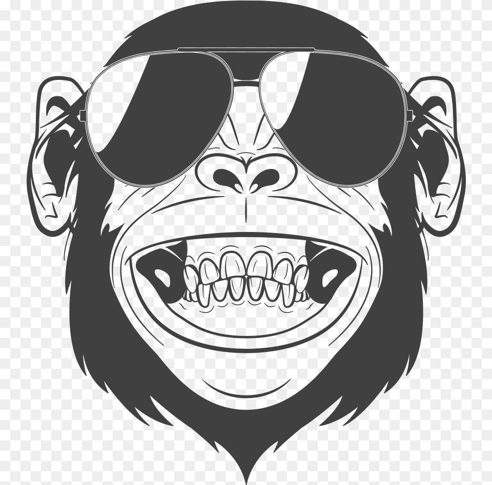 Monkey Head Funny, Stencil, Person Png Image