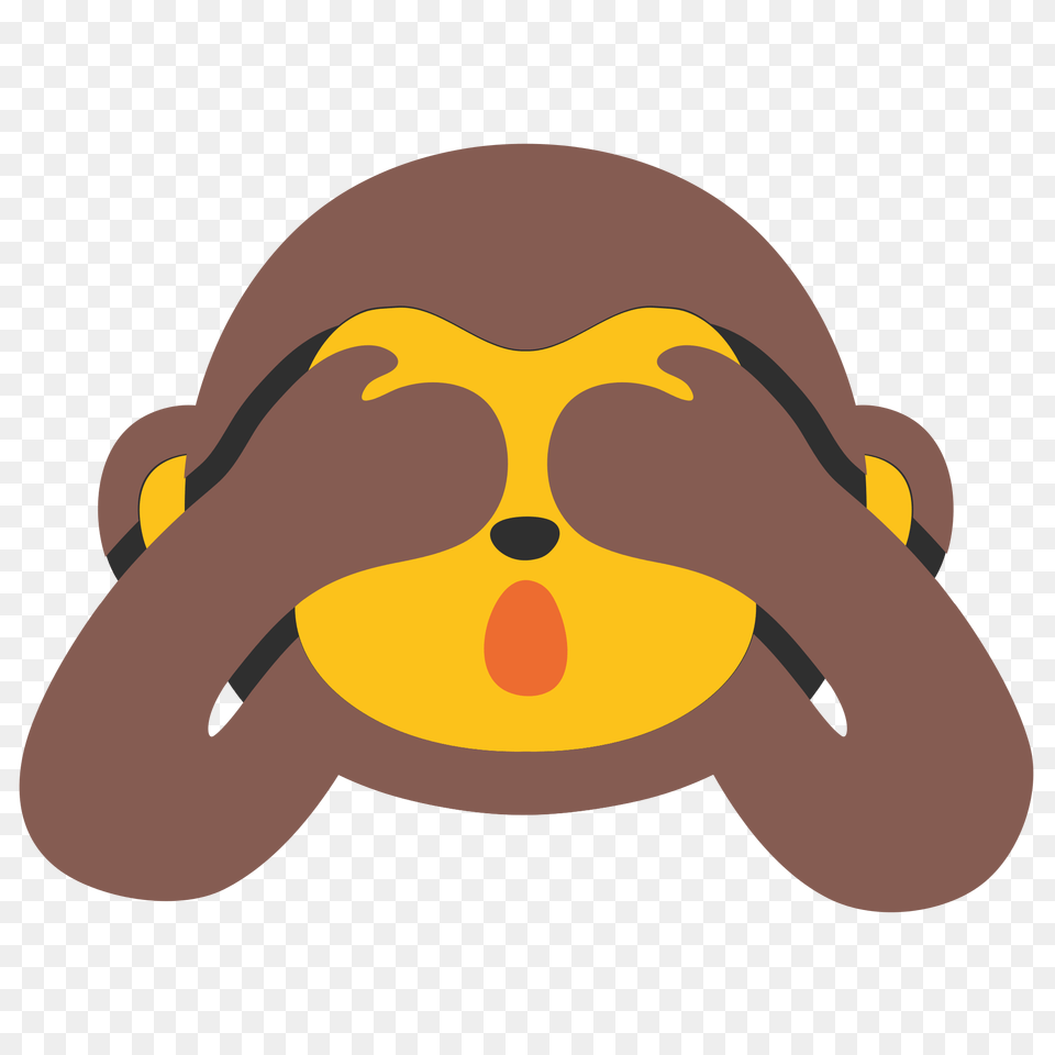 Monkey Hiding Eyes Emoji, Cartoon, Animal, Bear, Mammal Free Png Download