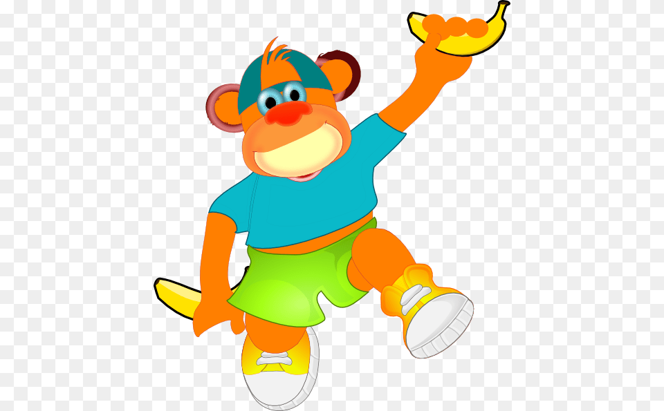 Monkey Holding Banana Clip Art, Baby, Person, Toy, Cartoon Free Png