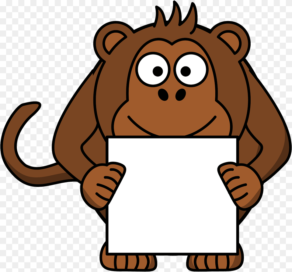Monkey Holding Sign Clipart, Baby, Person, Animal, Mammal Free Transparent Png