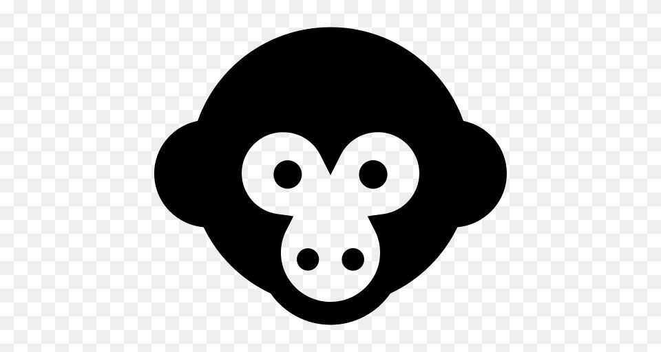 Monkey Icon, Gray Free Png