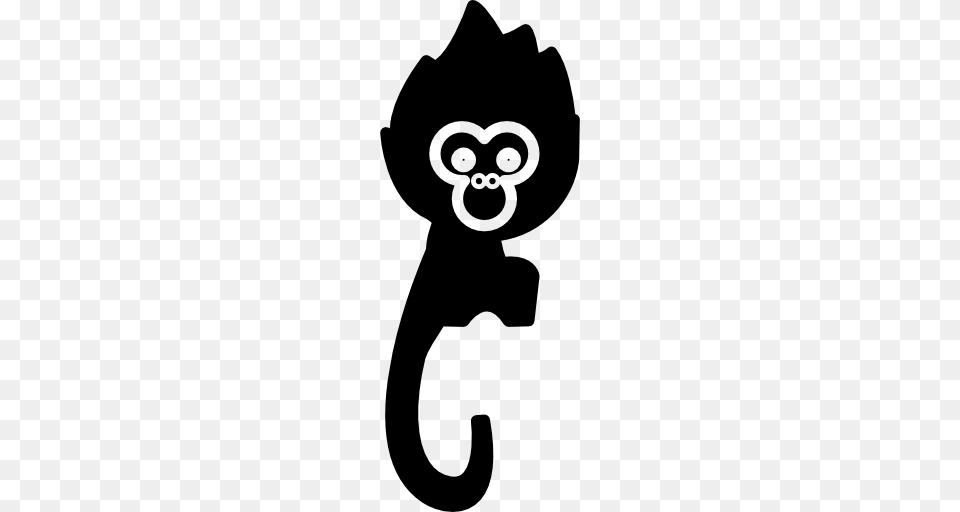 Monkey Icon, Silhouette, Stencil, Sticker, Electronics Free Png Download