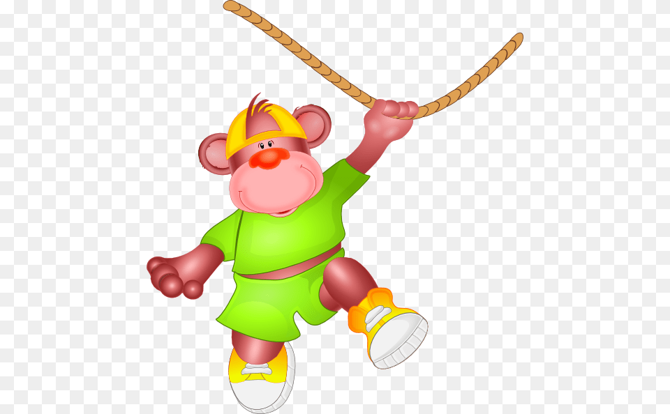 Monkey In Rope, Baby, Person Free Png Download
