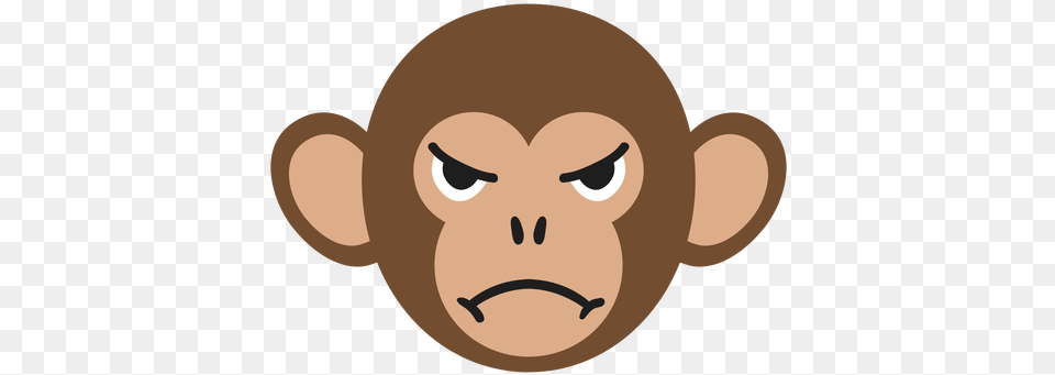 Monkey Muzzle Angry Flat Sticker Transparent U0026 Svg Dibujo De Mono Enojado, Baby, Person, Head, Face Free Png Download
