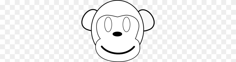 Monkey Outline Happy Clip Art, Stencil, Cartoon, Clothing, Hardhat Free Png