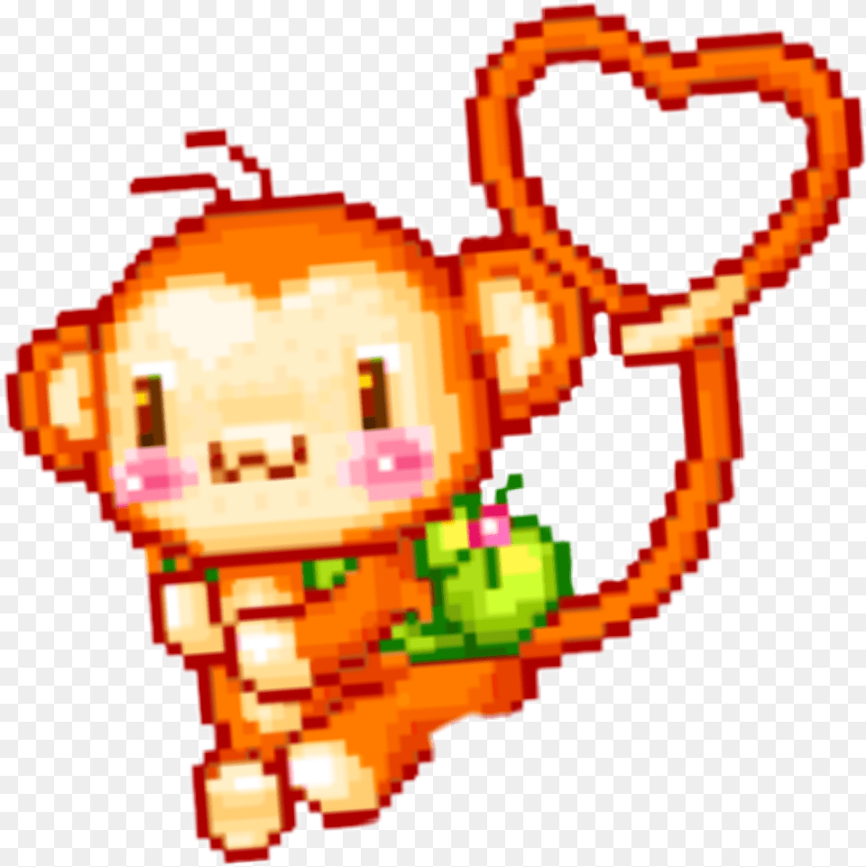 Monkey Pixel Pixelart Cute Kawaii Ape Kawaii Summer Pixel Art, Dynamite, Weapon, Heart Png