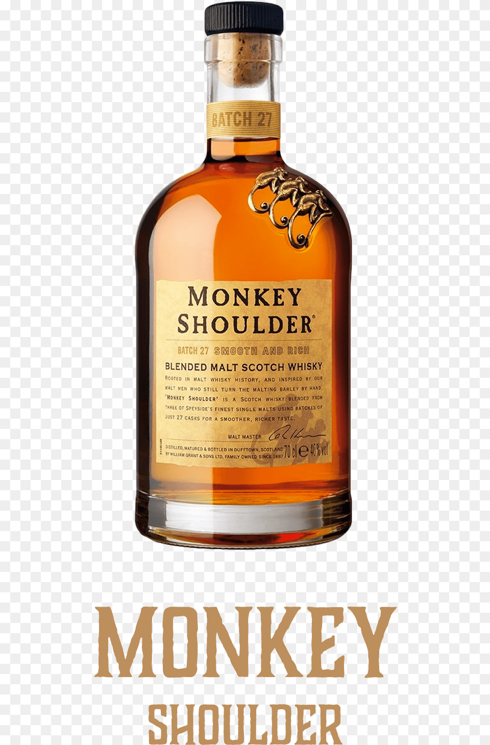 Monkey Shoulder, Alcohol, Beverage, Liquor, Whisky Free Png