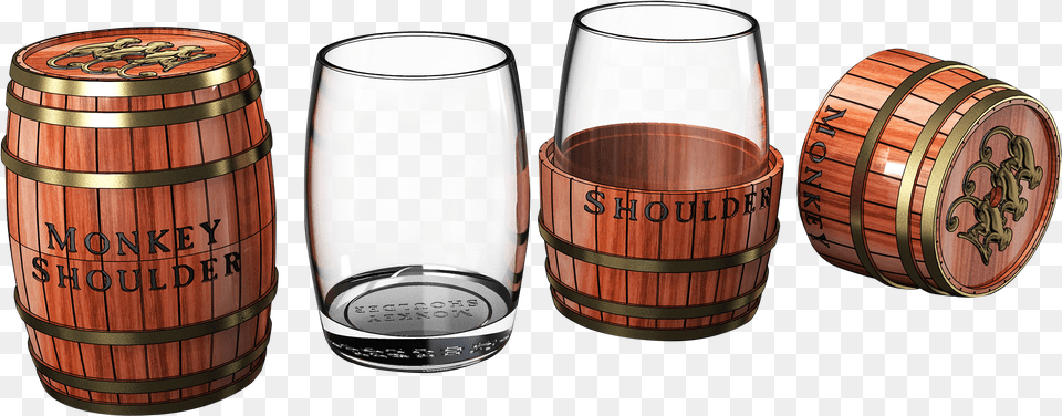 Monkey Shoulder Barrel Glass Concept Whiskey Glasses Monkey Shoulder Glas, Cup, Keg, Tape Png