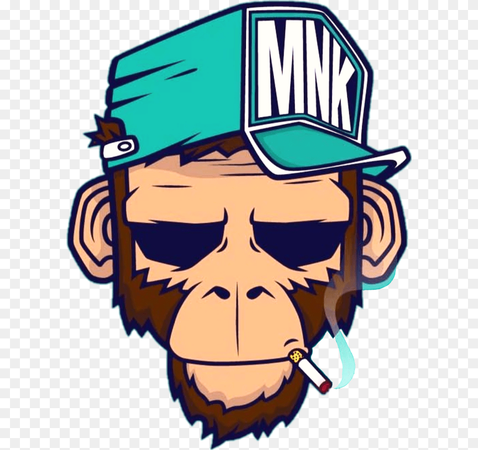 Monkey Smoke Rad Smoking Chimp Rad, Hat, Person, Baseball Cap, Cap Png Image