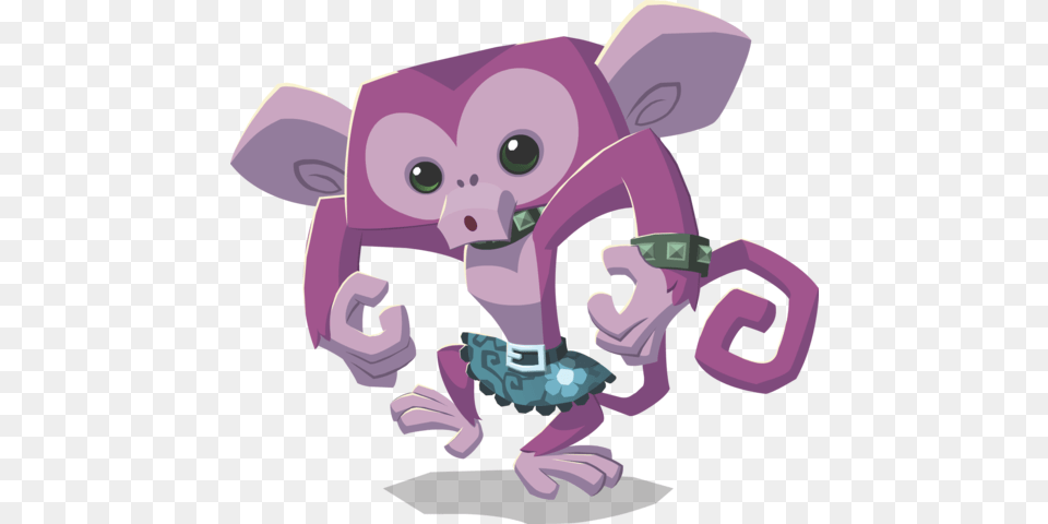 Monkey Wearing Spikes Animal Jam Characters Wikia, Purple, Baby, Person, Wildlife Free Png