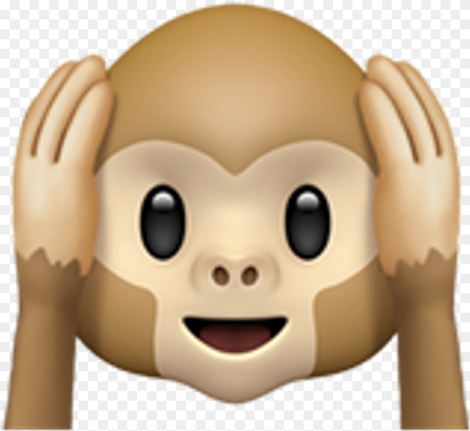 Monkey Whatsapp Emoji Ios Whatsappemoji Iosemoji Emojis Monkey Covering Ears Emoji, Baby, Person, Toy Png