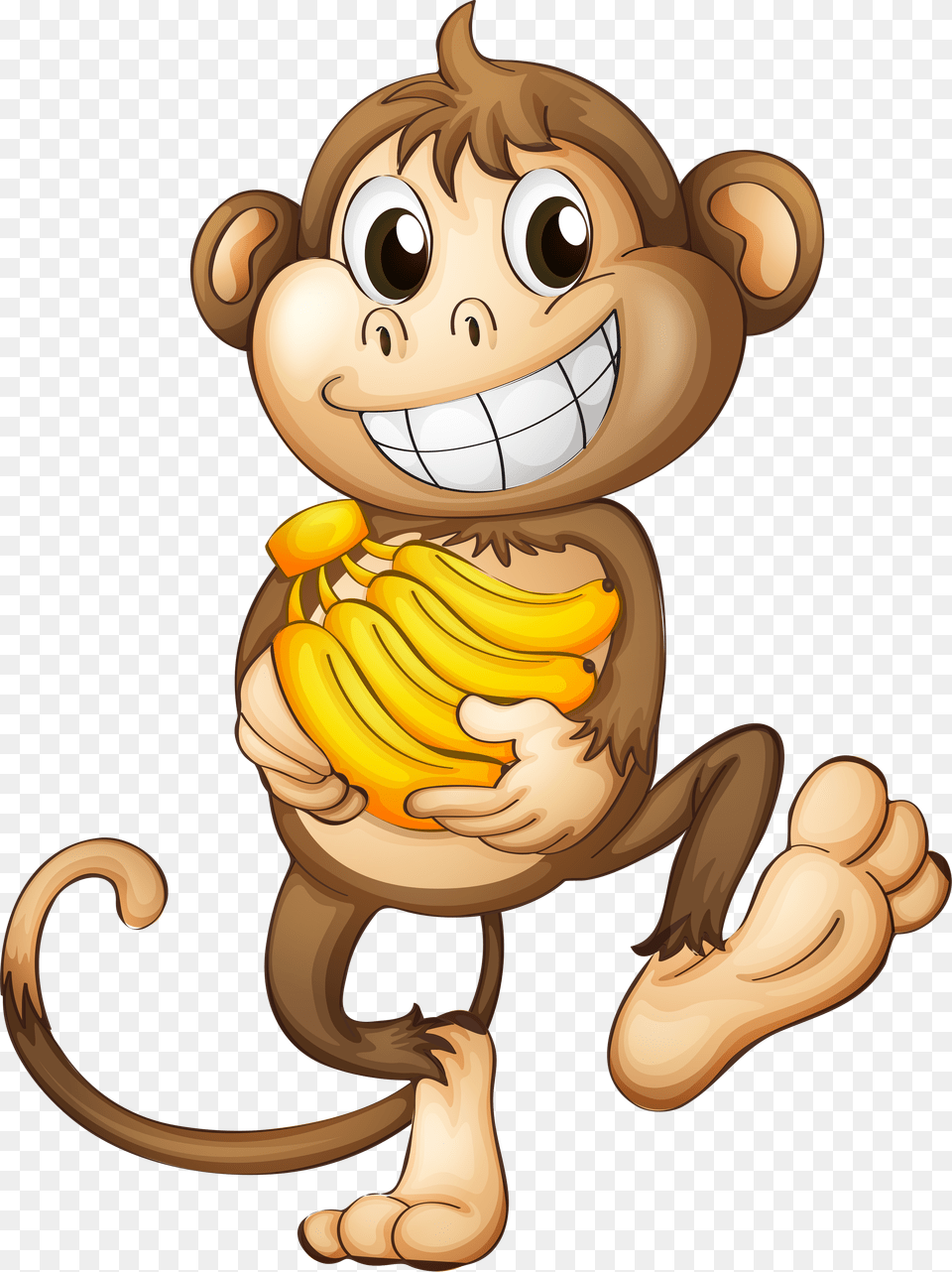 Monkey With Banana Clipart, Food, Fruit, Plant, Produce Free Png