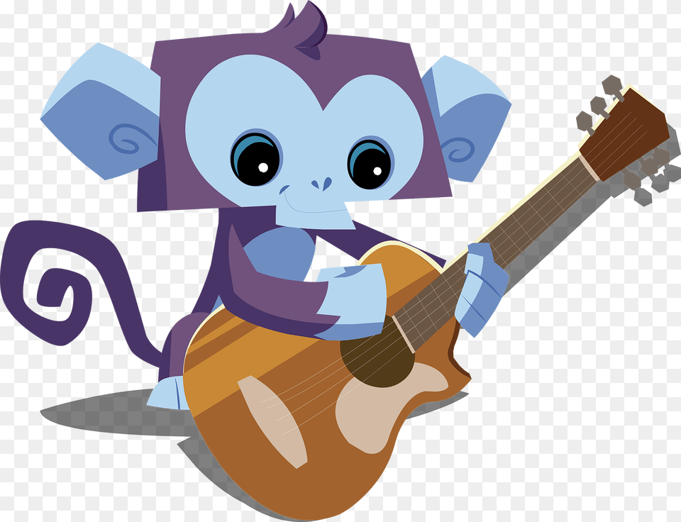 Monkey With Guitar Animal Jam Monkey, Musical Instrument, Baby, Person Free Png Download