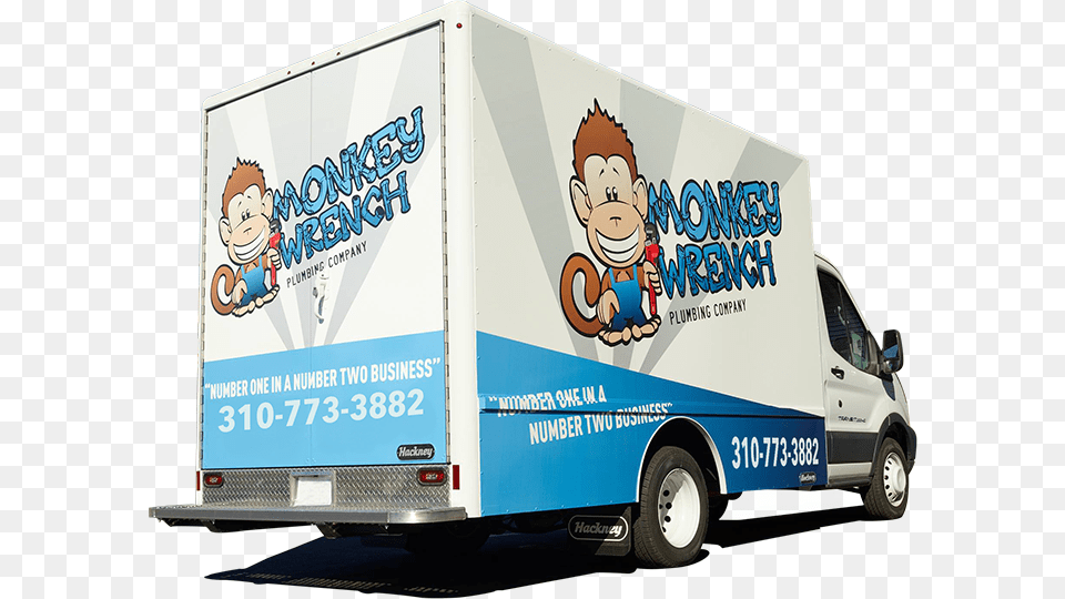 Monkey Wrench Plumbing Van Photo Banner, Advertisement, Moving Van, Transportation, Vehicle Free Transparent Png
