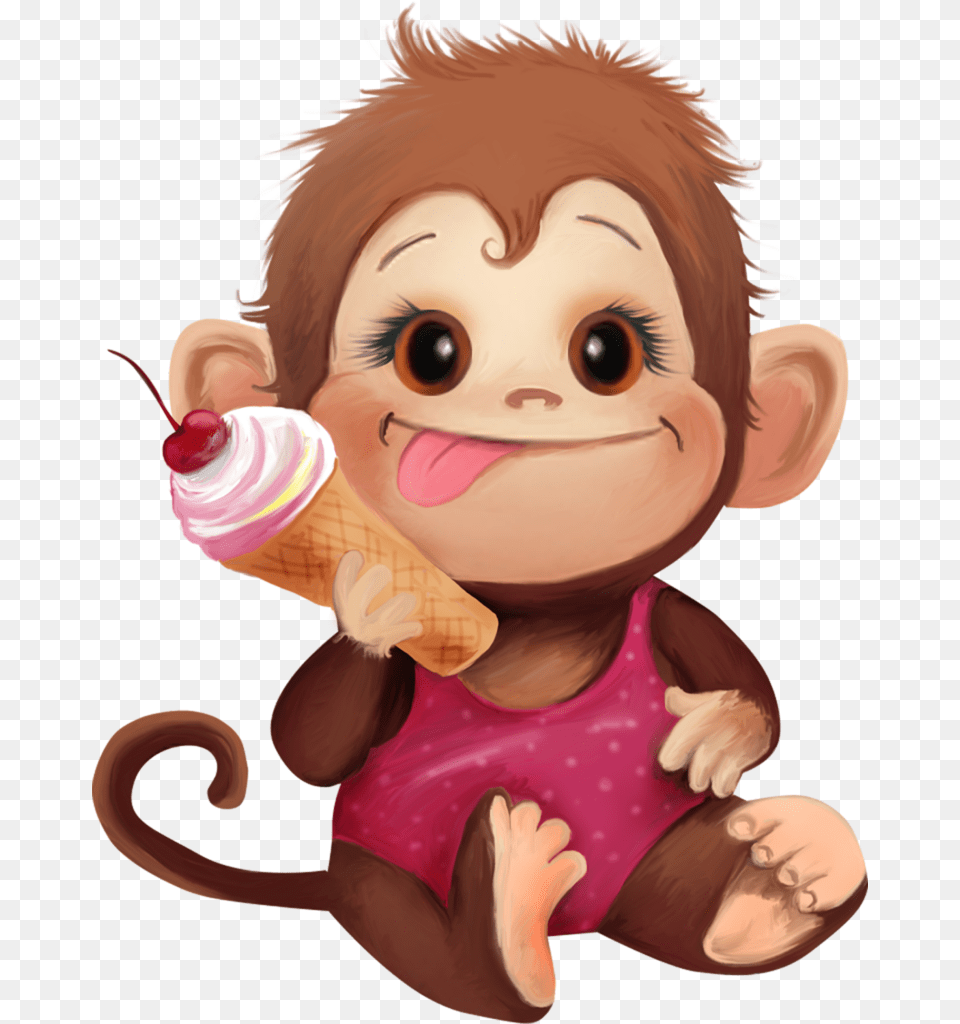 Monkeys Funny Monkeys Cartoon Monkey Cartoon Cute Magic Monkey Cartoon, Cream, Dessert, Food, Ice Cream Png