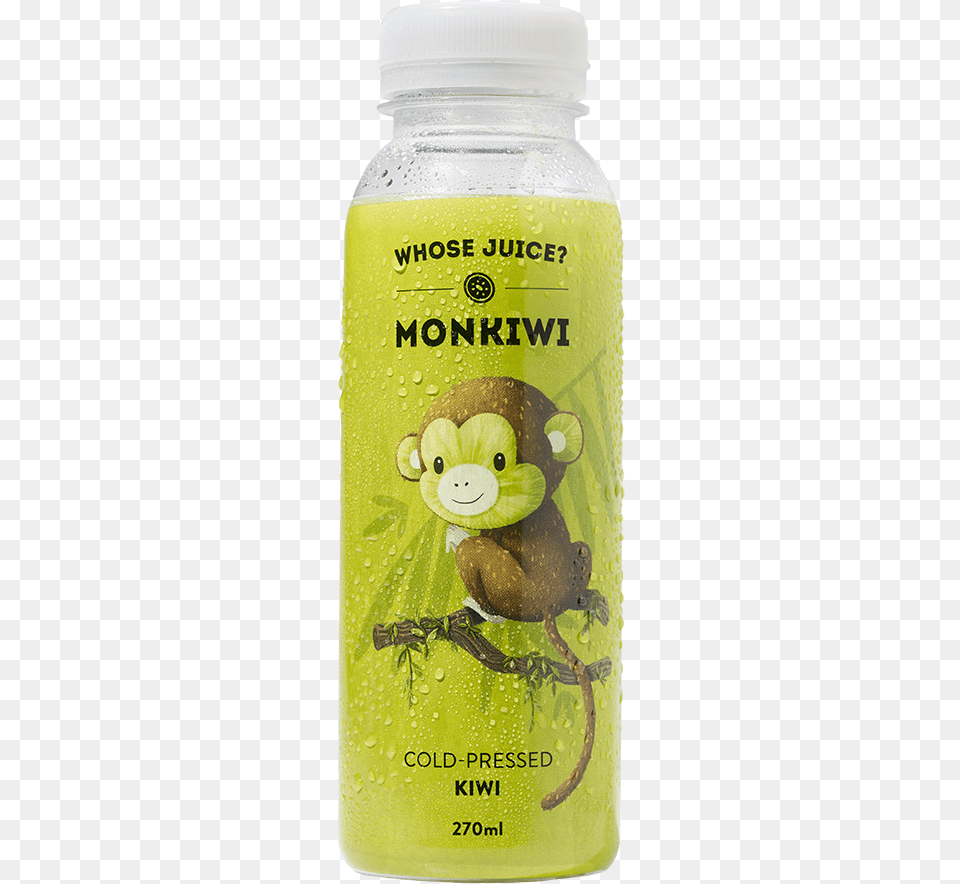 Monkiwi Cold Pressed Kiwi Juice Plastic Bottle, Beverage, Food, Fruit, Produce Free Png