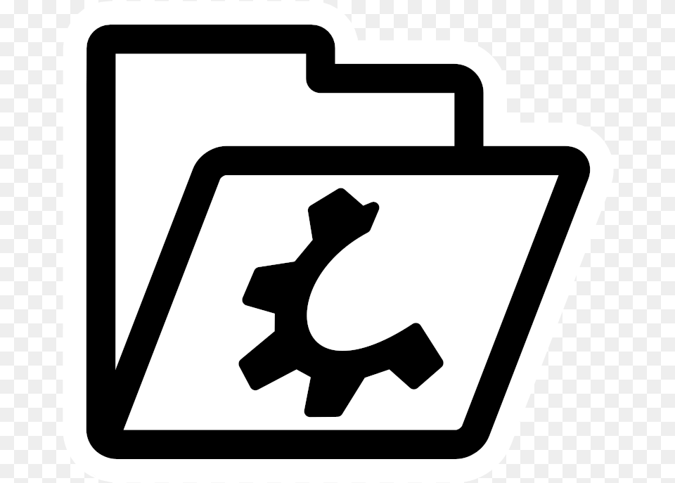 Mono Folder Yellow Open White File Icon, Sign, Symbol Png Image