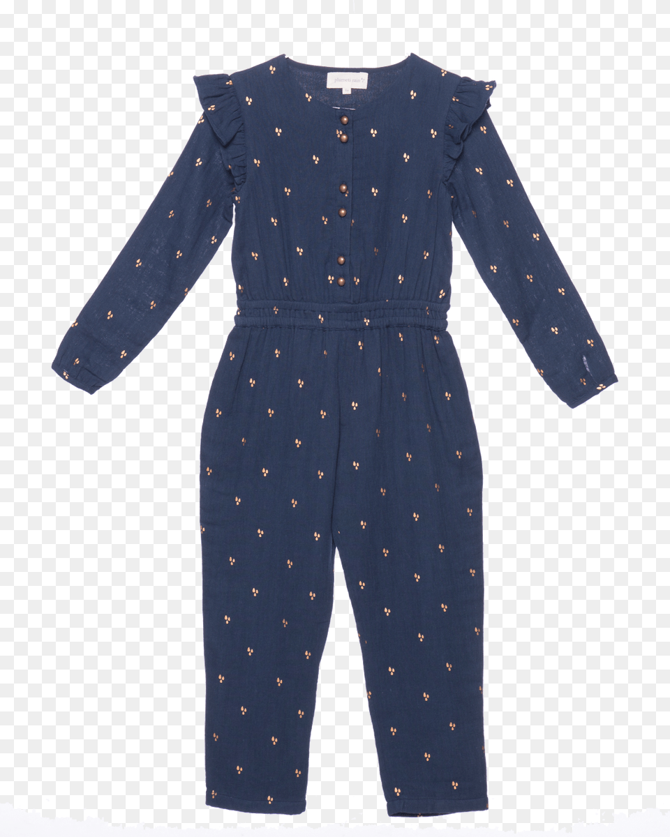 Mono Plumeti Rain Navy Kids Polka Dot, Clothing, Pajamas Png Image