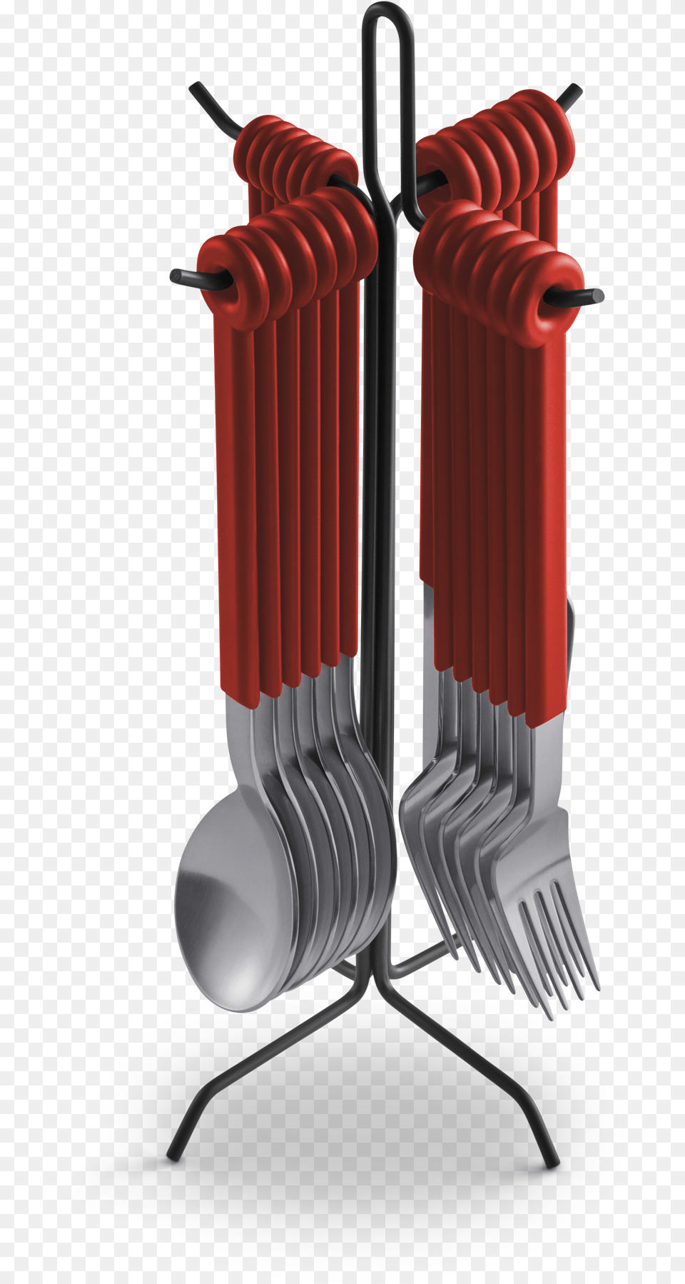 Mono Ring Flatware Set 24 Stand Red, Cutlery, Fork, Spoon Png Image