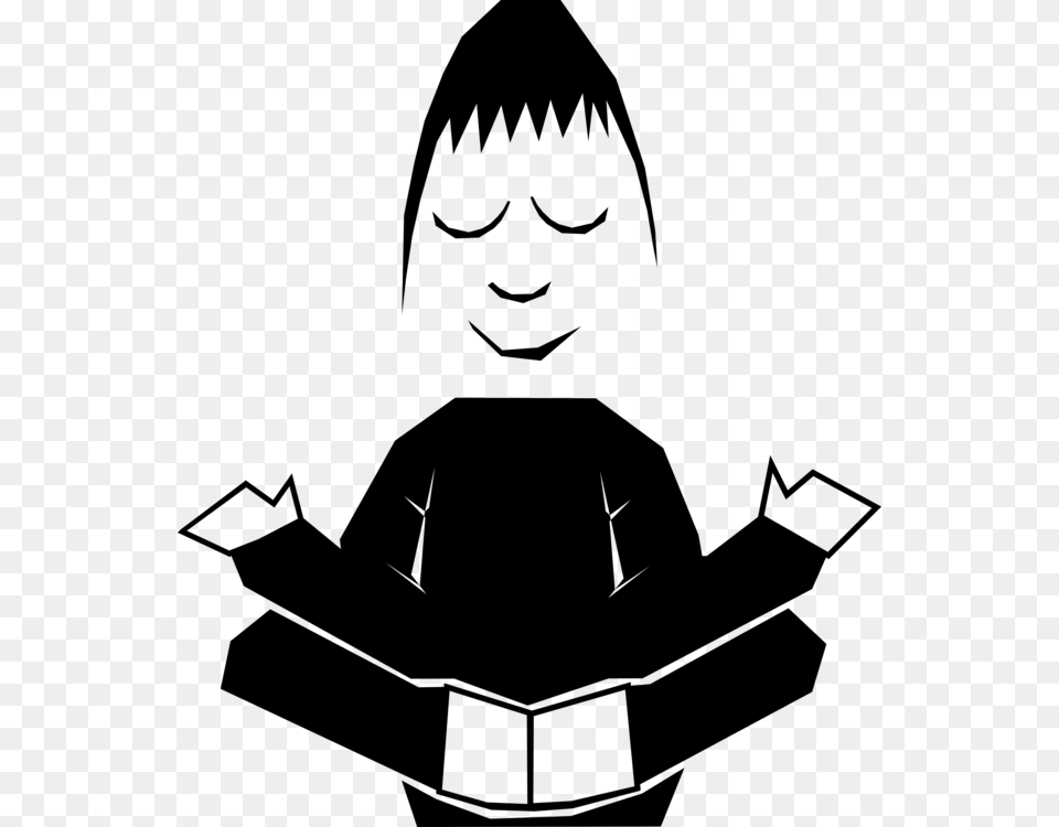 Monochrome Behavior Meditation Self Control Cartoon, Gray Png Image