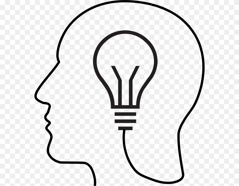 Monochrome Brain Light Bulb Clip Art, Lightbulb Free Transparent Png