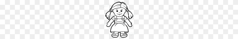Monochrome Clipart Doll, Baby, Person, Face, Head Png Image