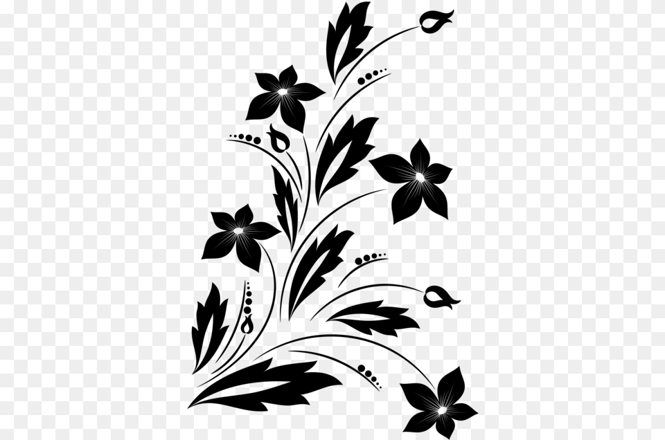 Monochrome Flower Clipart Black And White, Gray Png