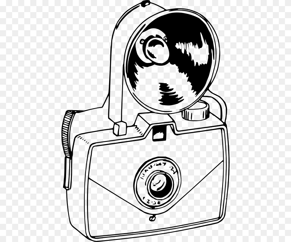 Monochrome Old Fashioned Camera Cartoon, Gray Free Png